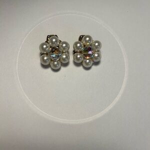 Elegant Pearl and Crystal Clip-On Earrings